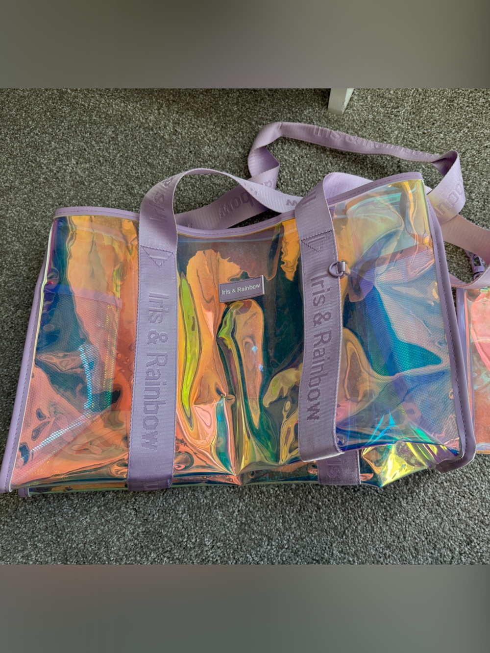 Iris & Rainbow Iridescent Lavender Tote